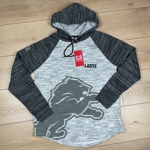 NFL Ultra Game Detroit Lions Hoodie Mens Gray Pullover Sweatshirt Size LARGE